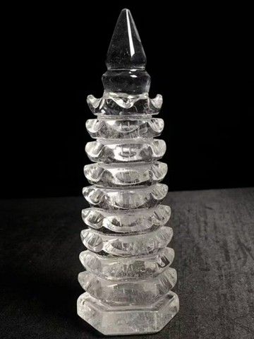 天然白水晶文昌塔擺件水晶七層九層升遷喬遷禮品工藝品家居裝飾