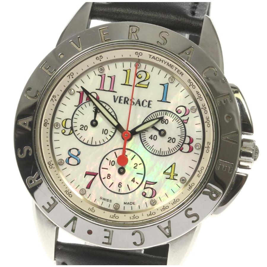 海外限定◆VERSACE クォーツ シルバー クロノグラフメンズ VERSACE】ヴェルサーチ クロノグラフ 12P 12C99 クォーツ メンズ