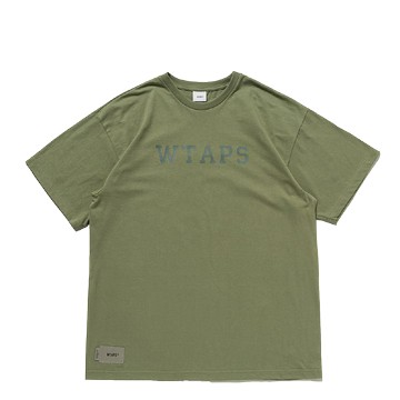 WTAPS COLLEGE SS COTTON TEE MILITARY GREEN