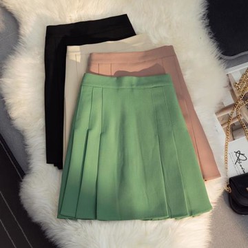 學院風百褶裙女2023年夏季高腰防走光A字半身裙外穿打底小短裙子