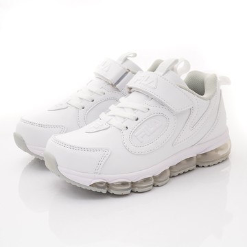 FILA - 純白氣墊慢跑運動鞋-3-J443X-111白(中大童段)-運動鞋-白