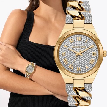 Michael Kors Lennox 時尚大三針晶鑽女錶 1212購物節 送禮推薦-37mm MK7487