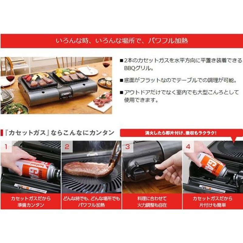 イワタニ グリル カセットガス テーブルトップBBQグリル CB-TBG-1 ...