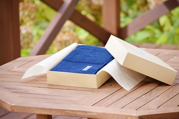 天然発酵藍染毛巾 小款