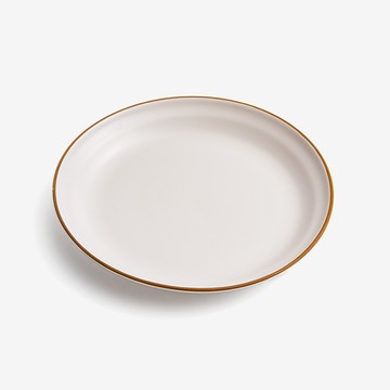 WAGA 樸質白玉 20.5cm 陶瓷圓盤｜奶油白｜單品