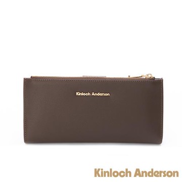 【金安德森】Velin 撞色單面扣長夾-煙咖棕