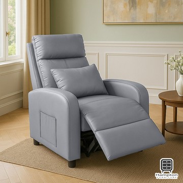 【Hampton 漢汀堡】麥克休閒躺椅-鋼鐵灰(含腰枕)