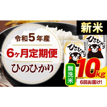 ふるさと納税 新米 令和5年産 ひのひかり  無洗米 《お申込み月の翌月から出荷開始》 10kg (5kg×2袋) 計6回お届け 熊本県産.. 熊本県御船町