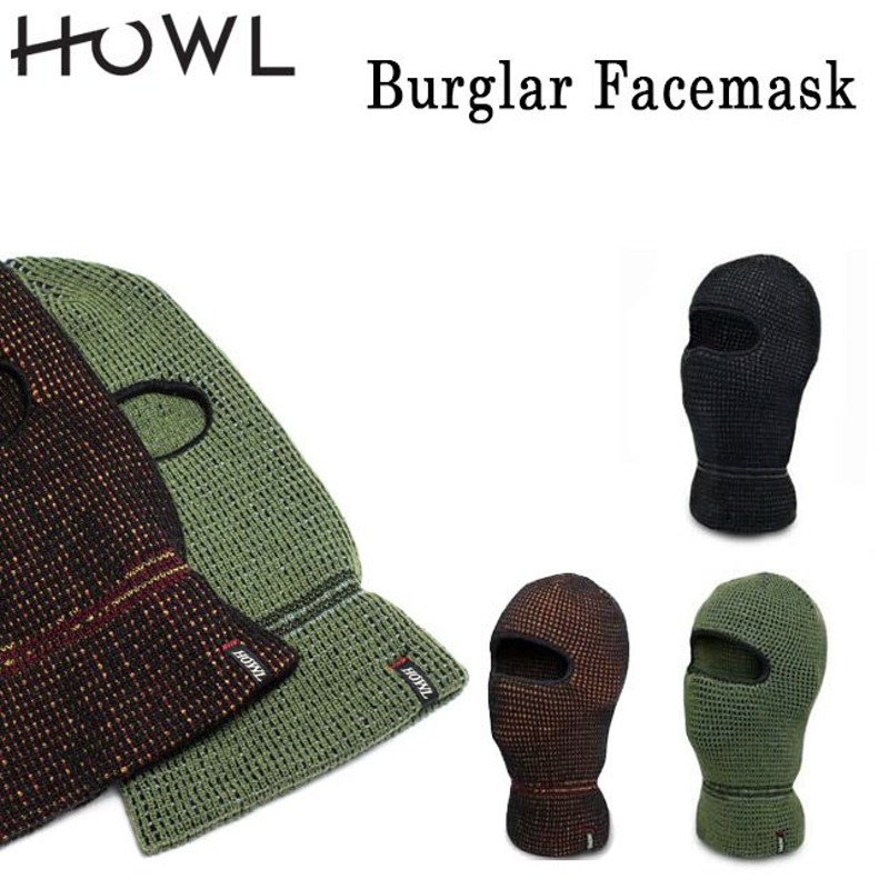 HOWL ハウル 21-22 BURGLAR FACEMASK BLACK バラクラバ フェイスマスク 目だし帽 スノボースキー 通販  LINEポイント最大GET | LINEショッピング