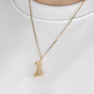 韓國 NONENON 潮流金屬項鍊 兔兔 (兩色) - Ｌ-銀