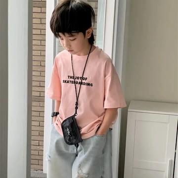 潮酷可愛印花童裝男童純棉短袖t恤兒童半袖夏裝寶寶上衣男孩 中小童T恤 卡通T恤 韓版上衣 短袖上衣 男童打底衫 短T