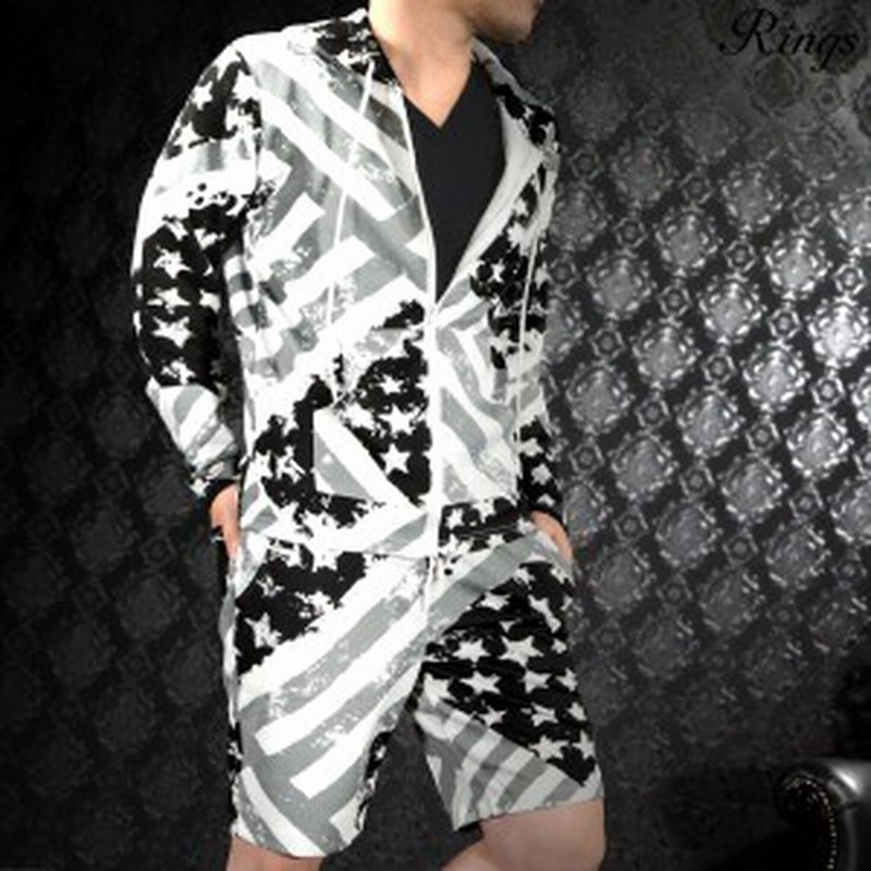 セットアップ ジャージ 上下 星条旗柄 メンズ パーカー ショートパンツ 国旗 アメリカン 長袖 ブラック黒グレー灰 通販 Lineポイント最大1 0 Get Lineショッピング