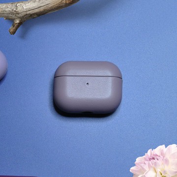 AirPods 4/3/Pro/Pro2 真皮 耳機保護套 配色 Lilac 紫丁香 客製
