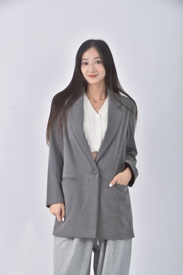 (S) rare coral質感灰色外套