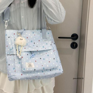 ✨臺灣出貨 ins卡通星星斜跨包女 學生上課包少女單肩包輕便補習手提袋托特包