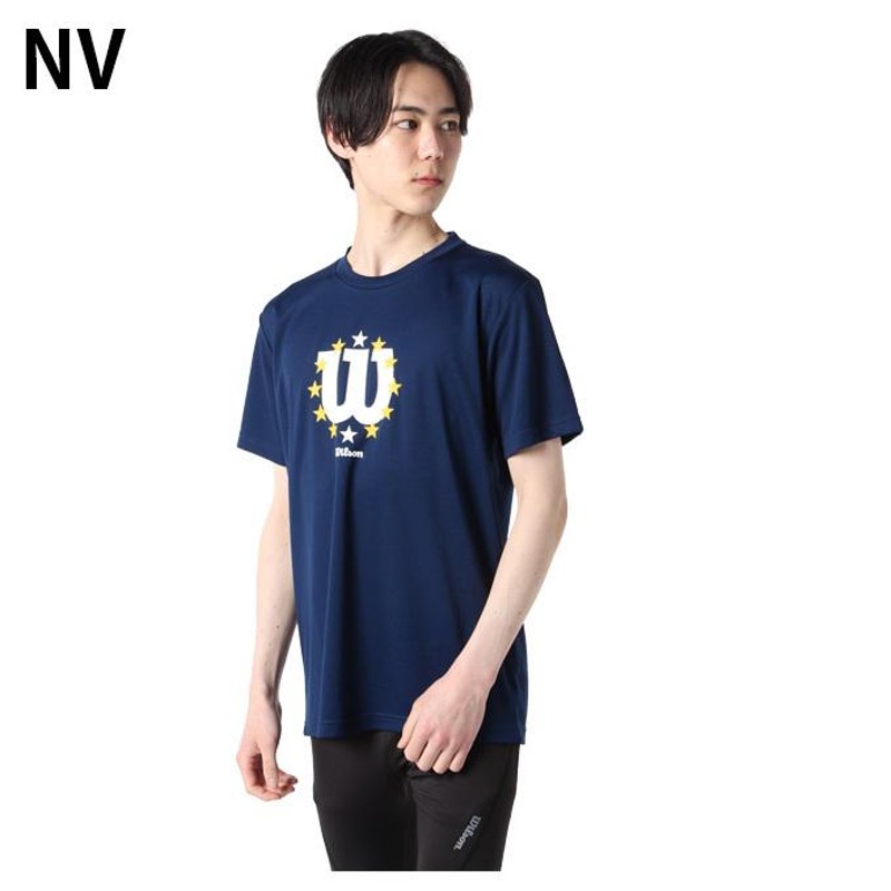 ウイルソン Wilson テニスウェア バドミントンウェア Tシャツ 半袖 メンズ 限定 ロゴＴシャツ 412-256 | LINEショッピング