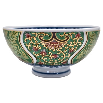 佐和陶瓷 柳茶金伊萬里飯碗 - 日本製 寬11.5 x 高5.5 (cm) 容量250 (mL) 陶瓷材質  綠色 + 金色  1個