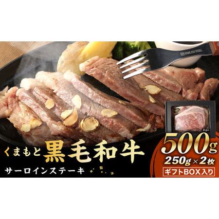 ふるさと納税 くまもと黒毛和牛 サーロインステーキ 500g（250g×2）ギフトBOX入り 牛肉 ステーキ 国産 熊本県