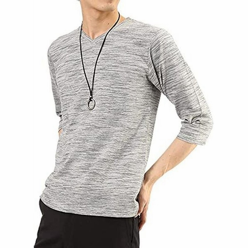 アーケード Arcade メンズ カットソー スラブボーダー 7分袖 Vネック Tシャツ M グレー 7分袖 通販 Lineポイント最大0 5 Get Lineショッピング