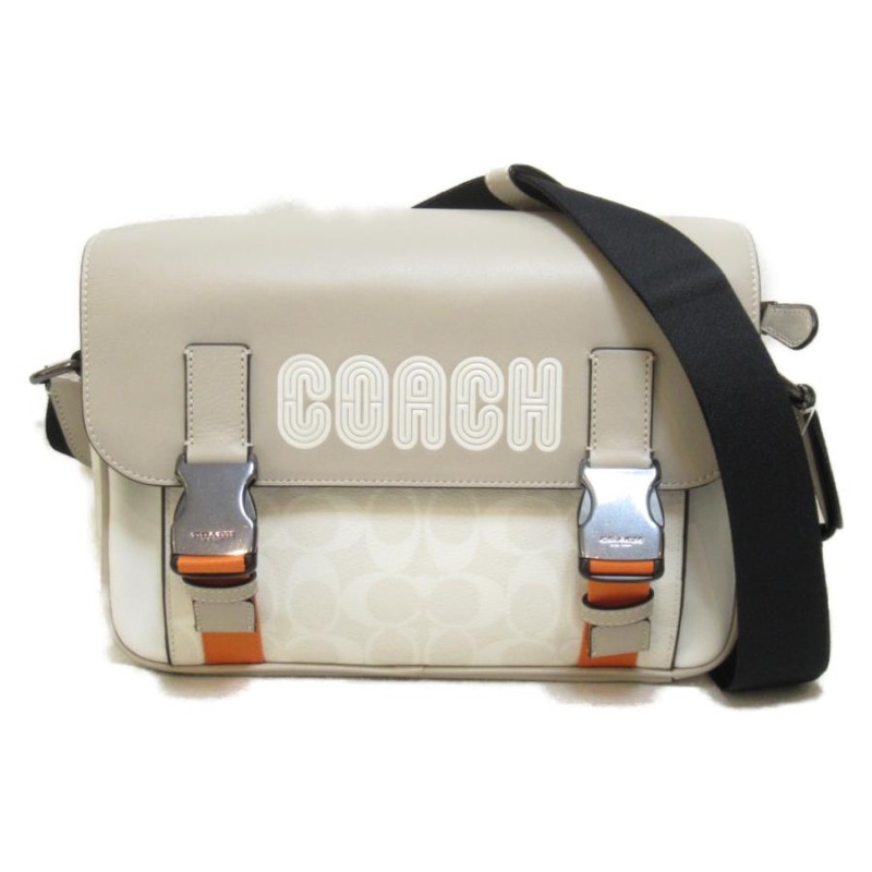 COACH メッセンジャーバッグ PVCコーティングシグネチャーキャンバス