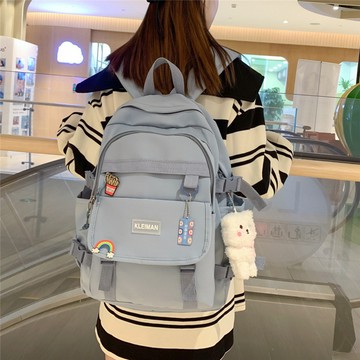 🔥新款🔥多隔層書包女ins風初中高中大容量學院休閒時尚少女雙肩背包防水 可愛係 通懃包包 多隔層 大容量 防潑水  XO