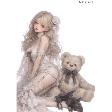 【3 月新品 2】07-095-0041 人物貼紙 動物與少女蕾絲