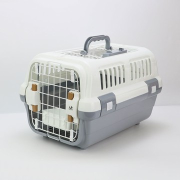 Dingdong Pet 寵物雙層手提外出籠  1個  M (49 x 32 x 30 cm)  灰色