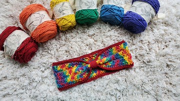 編織髮帶-天虹/紅邊