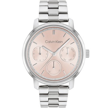 Calvin Klein CK Shimmer系列 時尚多功能晶鑽三眼女錶-38mm 25200176