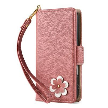 IN7 花朵系列 iPhone 17 系列 荔枝紋磁扣側掀PU皮套