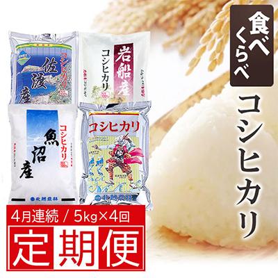 ふるさと納税 新潟県 新潟ブランドコシヒカリ食べくらべ5kg全4回