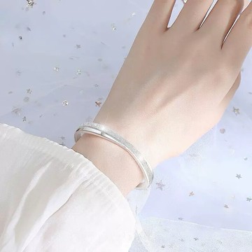 《現貨》眉兒銀飾 999足銀 莫比烏斯 滿天星手環 交叉手環 磨砂手環