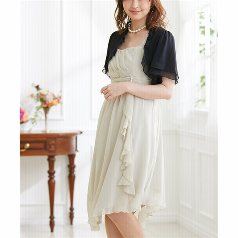 長め丈裾イレギュラーシフォンワンピースドレス ボレロ付 結婚式 二次会 お呼ばれ対応 謝恩会 パーティドレス Dress 通販 Lineポイント最大1 0 Get Lineショッピング