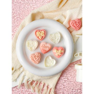 情人節2025迷你月餅模具愛心玫瑰冰皮綠豆糕模型印具手壓送禮烘焙