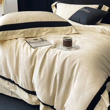 新品高精密提花純棉四件套輕奢風全棉被套床單床上用品禮品批發