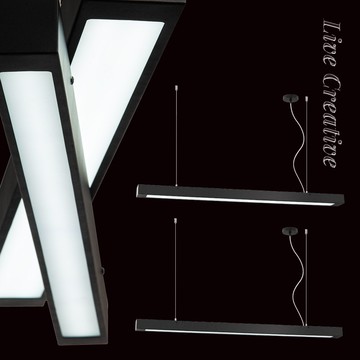 工業風T8 LED黑色剛材辦公室吊燈 40-72311、72312