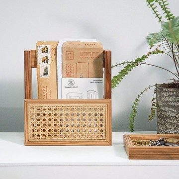 Tomood/ 土與木之間｜手工實木籐編置物架 收納盒(S)