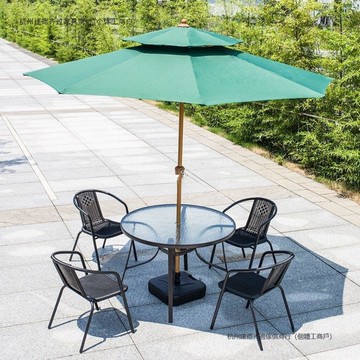 戶外桌椅藤椅三件套室外露天院子花園庭院折疊陽臺休閑鐵藝小桌椅[DD050209]