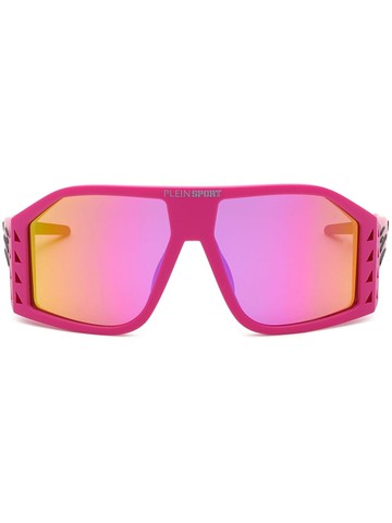 Plein Sport - The Wave Gen X.02 oversize-frame sunglasses - men - Nylon/Silicone/Rubber/TR90 - One Size - Pink
