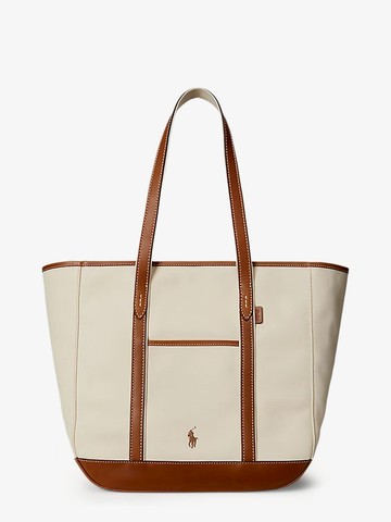 Canvas shoulder bag with leather profiles - POLO RALPH LAUREN - gender_Woman