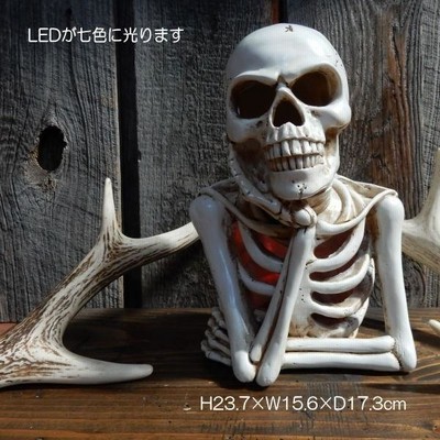 メタリック骸骨 光る LED メタリックドクロ はにかむ BE-SHY METALLIC SKULL