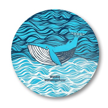 【森林動物系列】海洋WAWA鯨魚陶瓷吸水杯墊