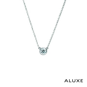 【ALUXE 亞立詩鑽石】經典單鑽包鑲 美鑽項鍊