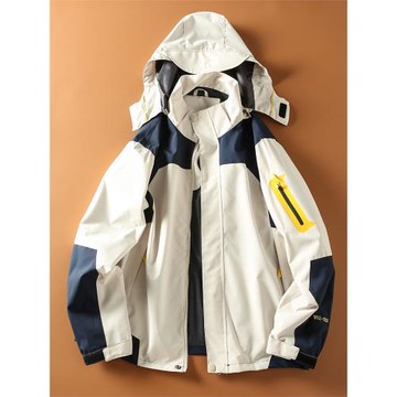 潮春秋季戶外運動可脫卸連帽防風