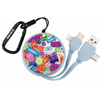 迪士尼 腦筋急轉彎圖案 PD快充多合一伸縮鏡面充電線便攜可伸縮式