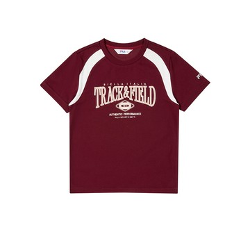 FILA KIDS 童短袖圓領T恤-紅色 1TEA-4307-RD