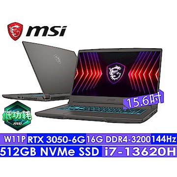 MSI微星 Thin 15 B13UC-1418TW 15.6吋電競筆電(i7-13620H/16G/512G SSD/RTX3050-4G/Win11)
