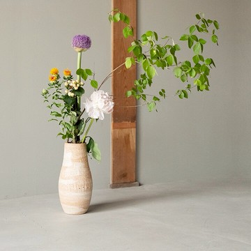 日本製 信樂燒花器-白