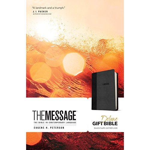 The Message: The Bible in Contemporary Language  Black Slate  Leather-Look