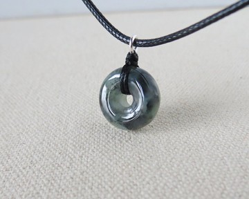 【金剛結】本命年【平安如意】冰烏雞翡翠韓國蠟線項鍊SE20避邪